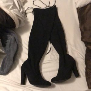 Steve madden thigh high suede black boots